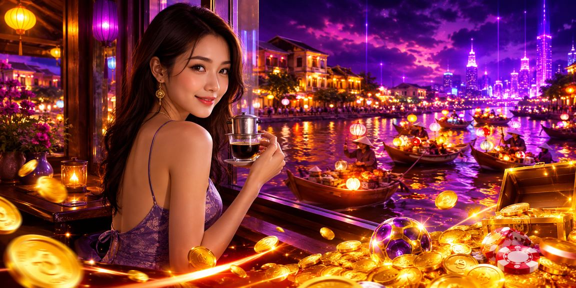 Người dùng đặt cược trực tuyến tại quán cà phê phố cổ Hội An